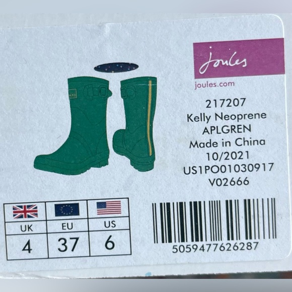 Joules Kelly Neoprene Welly Rain Boots ~ Size 6 - Picture 7 of 8